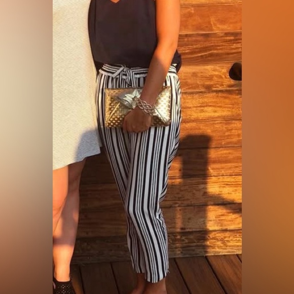 Zara Navy Stripped Pants